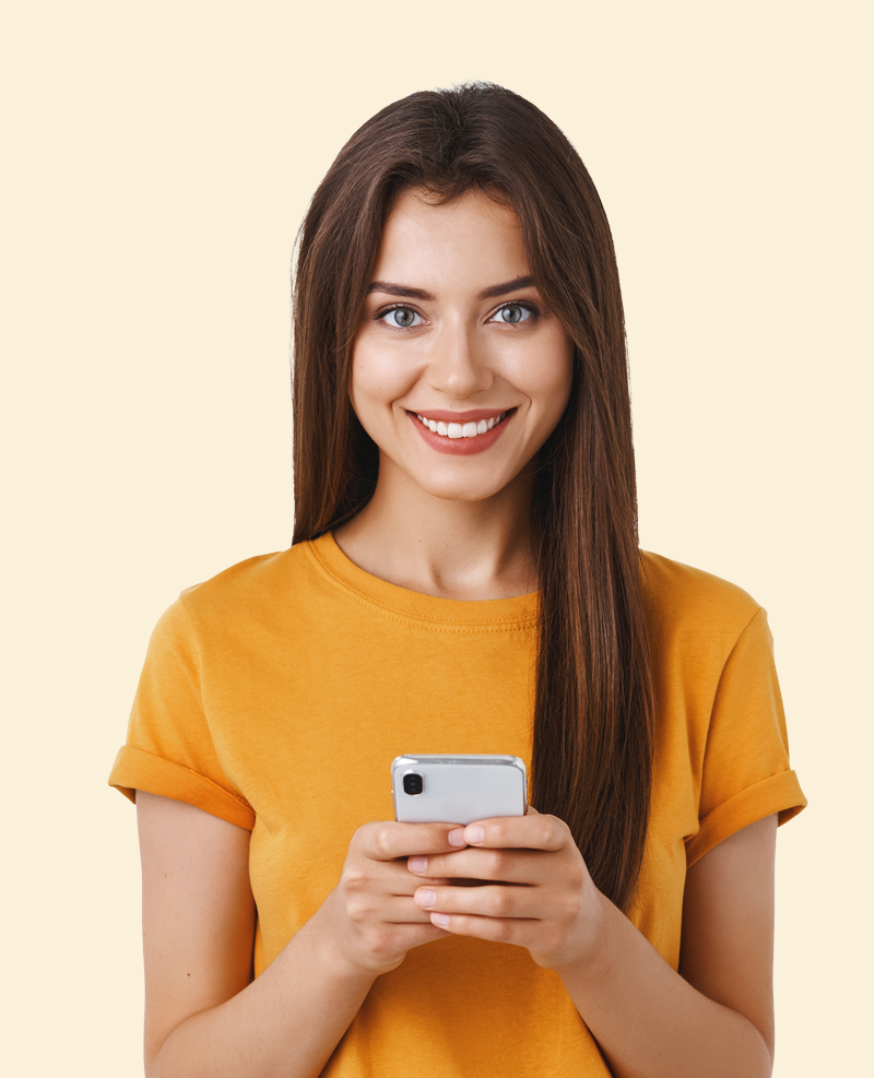 chica con celular